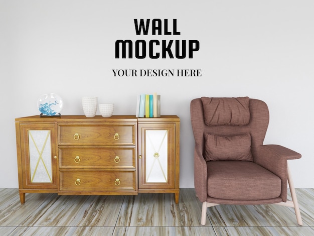 Wallpaper Mockup in the modern living room