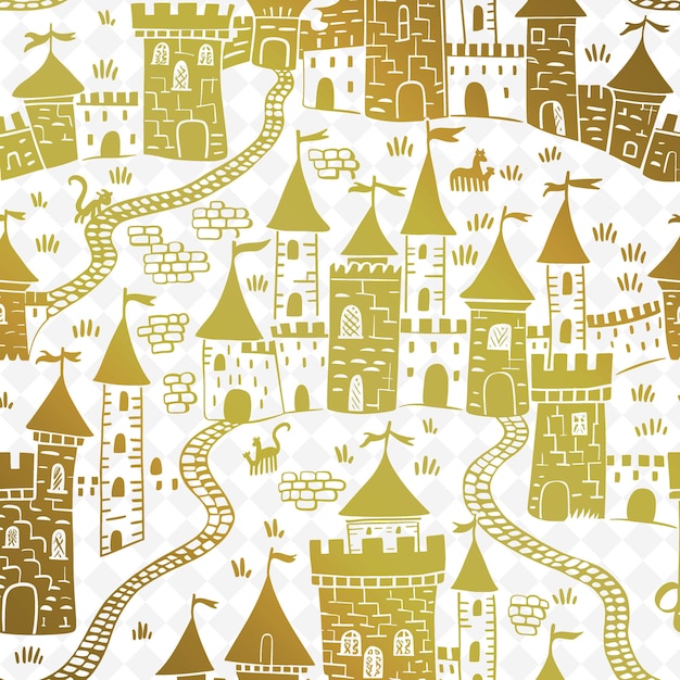 PSD a wallpaper pattern with a castle and a castle