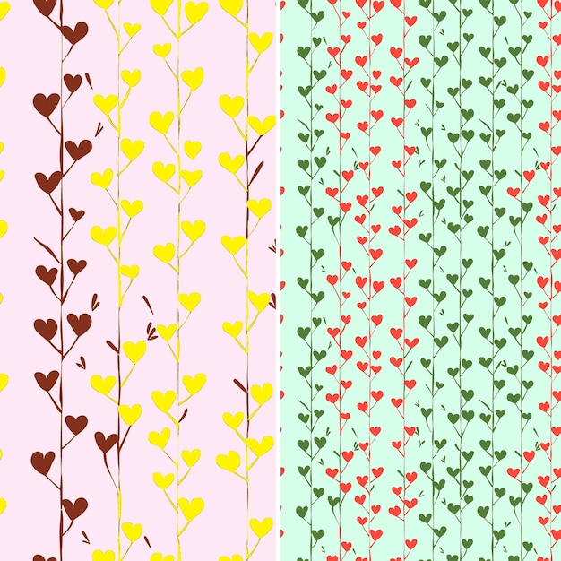 PSD a wallpaper with hearts and leaves on it