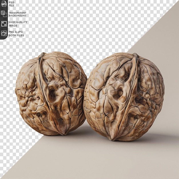 PSD walnuts isolated on transparent background