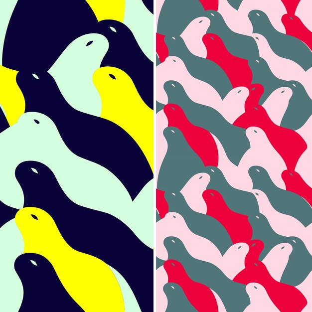 PSD walrus with bulky silhouette abstract minimal design and sca nature pattern vector designs