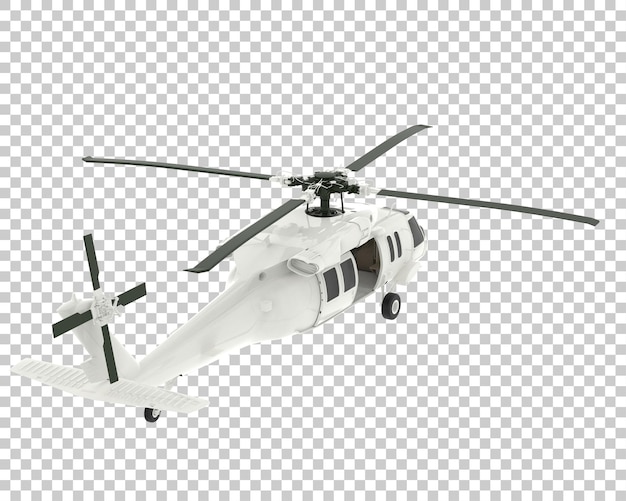 War helicopter on transparent background 3d rendering illustration