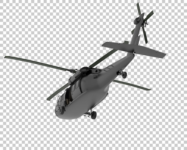 War helicopter on transparent background 3d rendering illustration