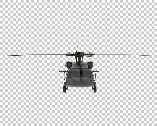 PSD war helicopter on transparent background 3d rendering illustration