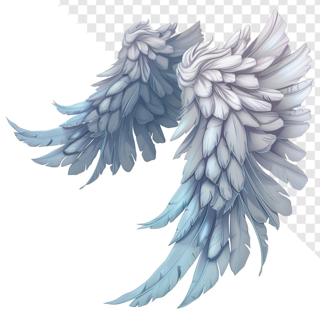 Warcraft 3 Style Cloudy Wings Isometric View Transparent Background