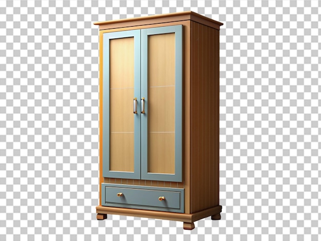 PSD wardrobe cabinet isolated on transparent background