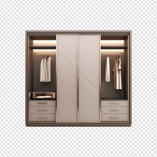 PSD wardrobe isolated on transparent background