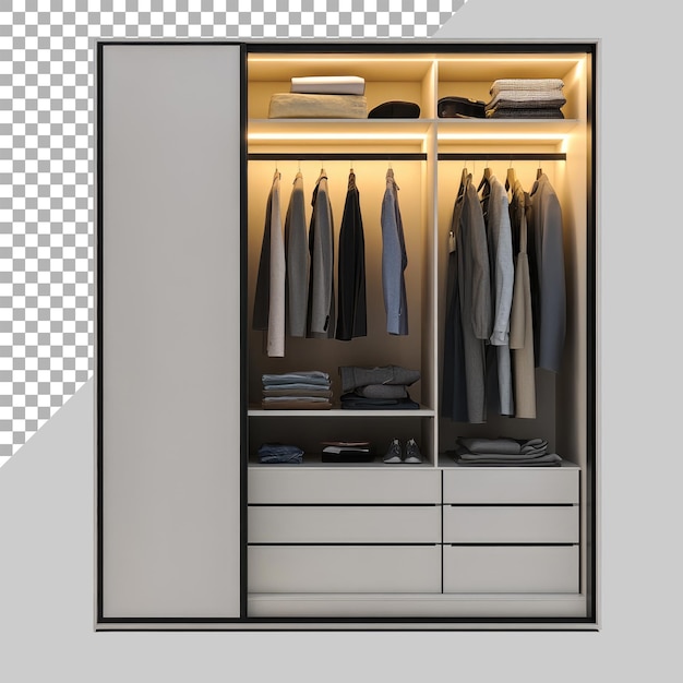 PSD wardrobe on transparent background