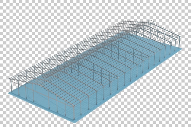 Warehouse structure on transparent background 3d rendering illustration