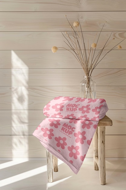 Warm color towel mockup