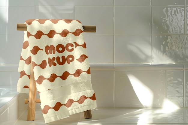 Warm color towel mockup