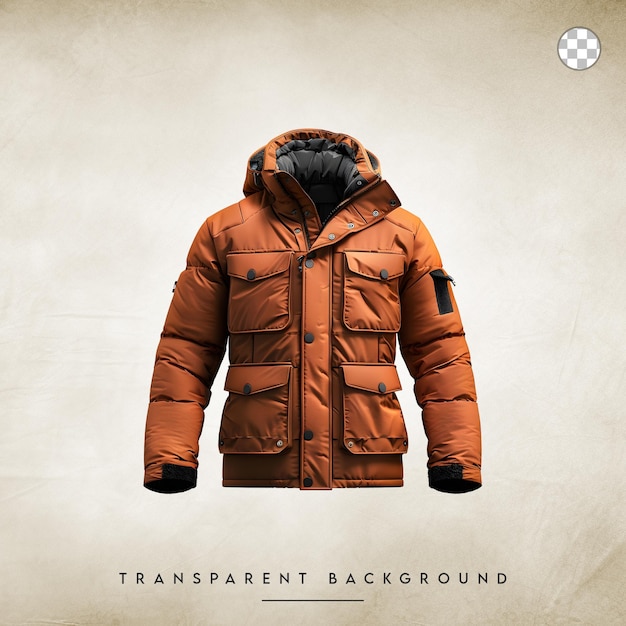 Warm and Stylish Winter Jacket isolated on transparent background