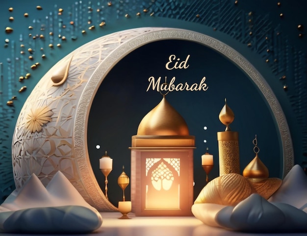 Warmth of eid mubarak creative wishes banner psd