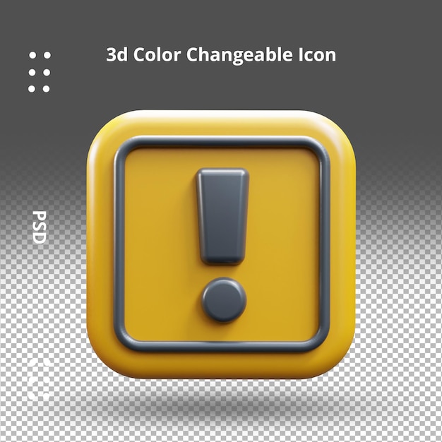 Warning alert sign ui icon 3d danger sign icon