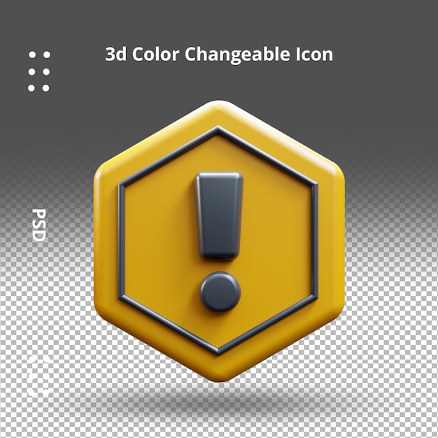 Warning alert sign ui icon 3d danger sign icon