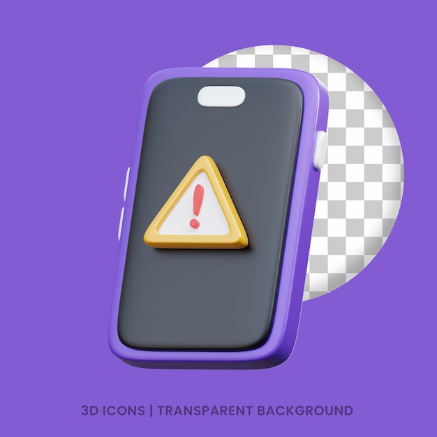 warning alert smartphone phone technology 3D icon