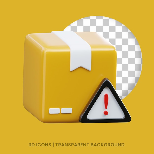 warning package shipping delivery logistic 3D icon