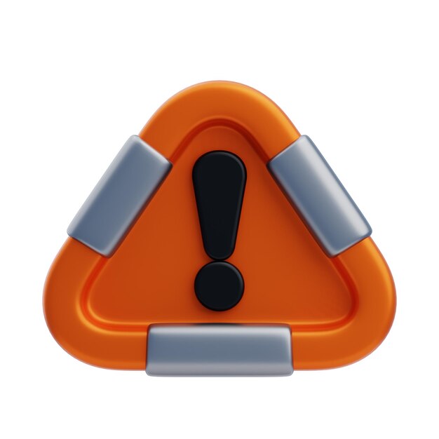 PSD warning sign 3d icon