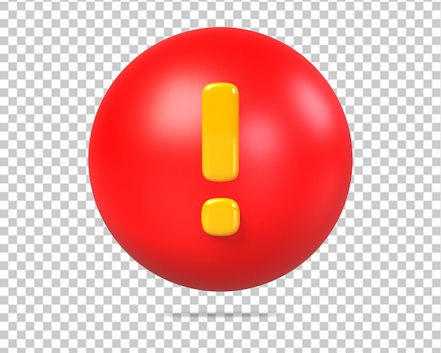 Warning sign 3d red danger icon