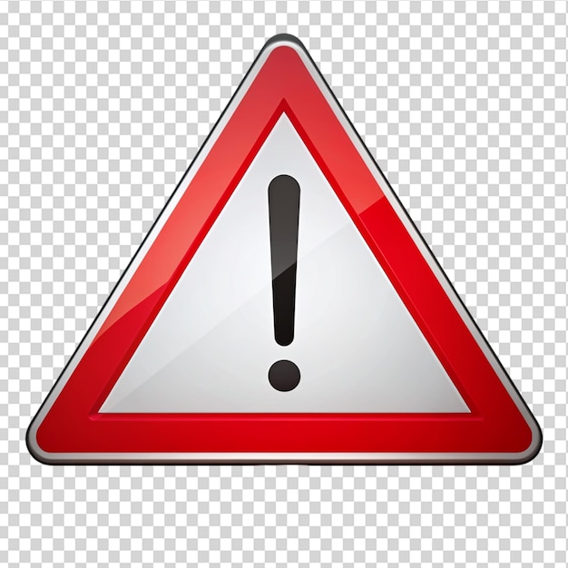 PSD warning sign isolated on transparent background