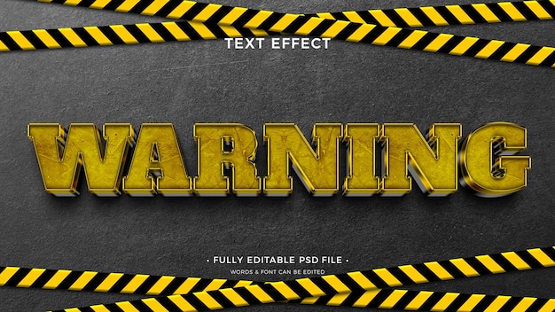 PSD warning text effect