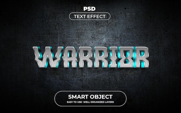 Warrior 3D Editable Text Effect Style template