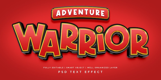 Warrior 3d style text effect