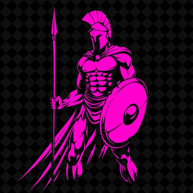 PSD a warrior with a pink shield and a shield with a pink shield on it