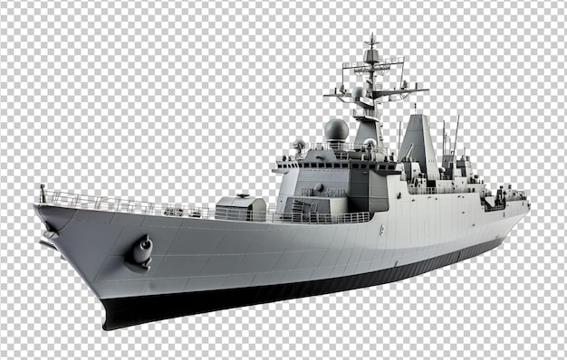 Warship Isolated on Transparent Background