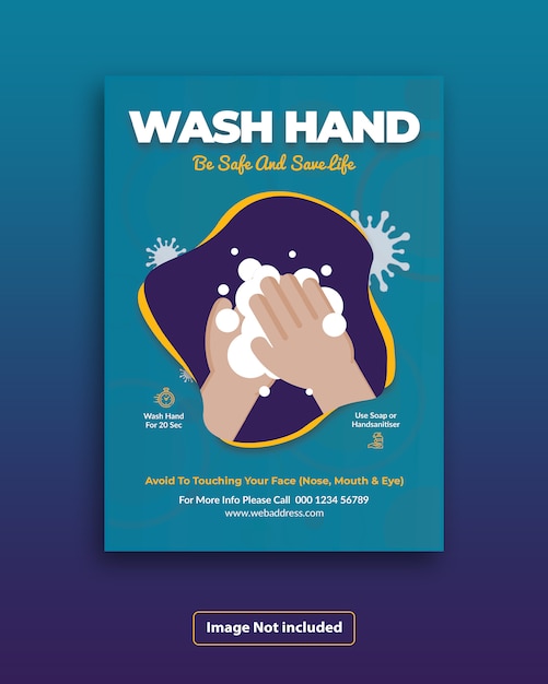 Wash Hand covid-19 protection Flyer Template Design