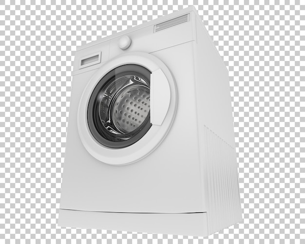 Washing machine on transparent background 3d rendering illustration