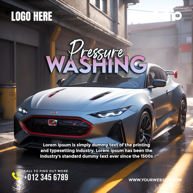 Washing service social media banner and poster template