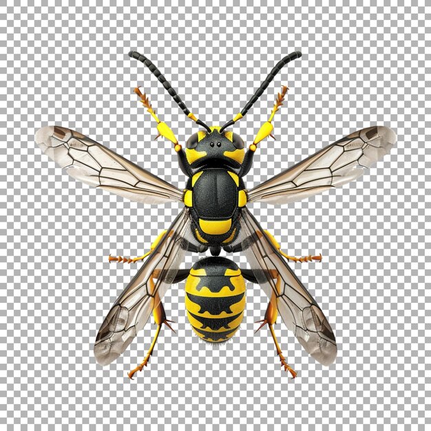 PSD wasp insect on transparent background ai generated