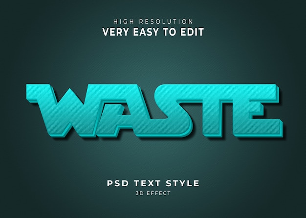 Waste 3D modern Text Effect