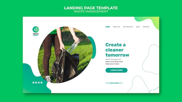 Waste management landing page post design template