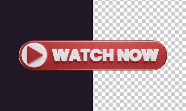 watch now button in 3d rendering