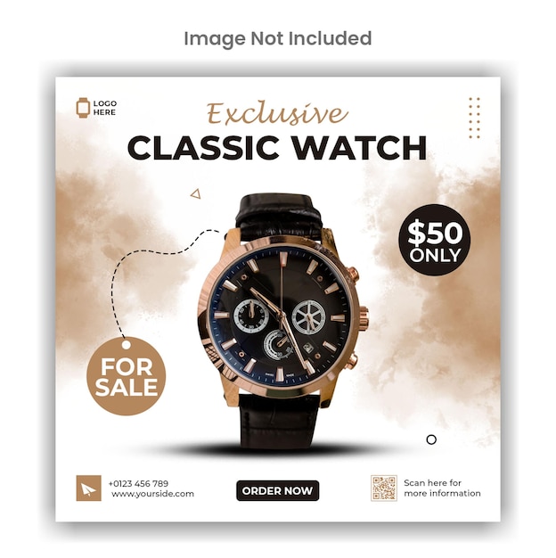 Watch sale social media or instagram post template design