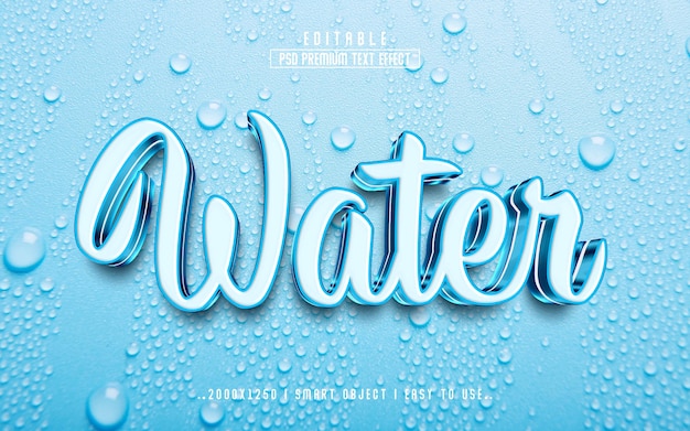 Water 3d Editable Text Effect Style