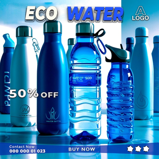 Water Bottle Marketing HighSale Web Banner Designs AI generative