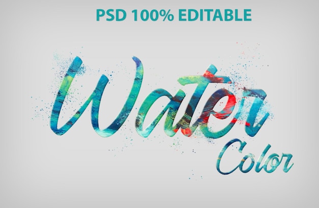 Water color text effect PSD