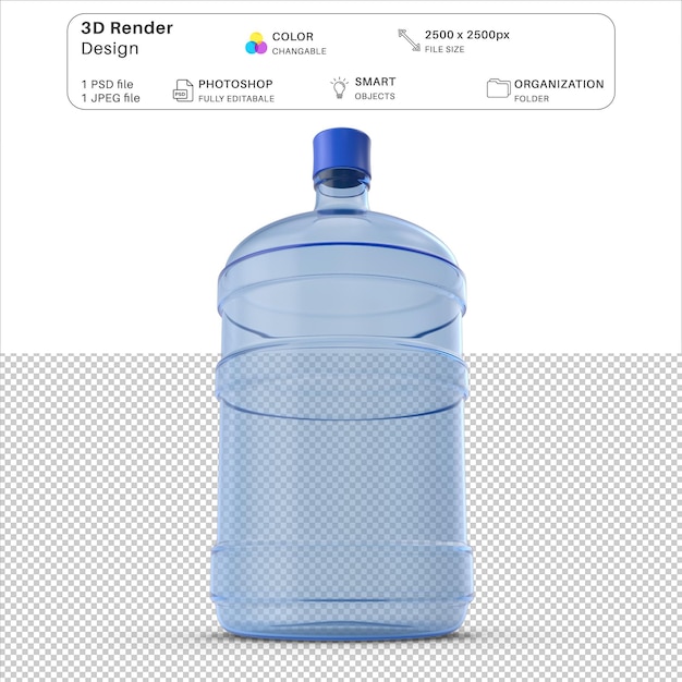 Water Container 3D Modeling PSD