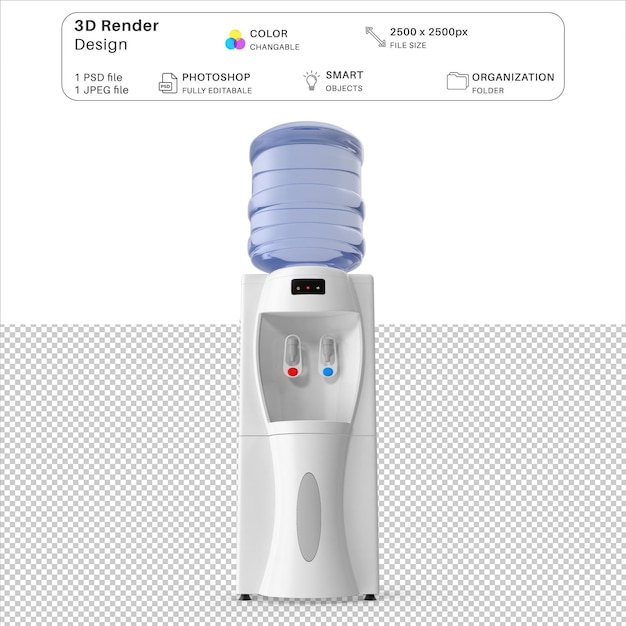 Water Cooler 3D Modeling PSD