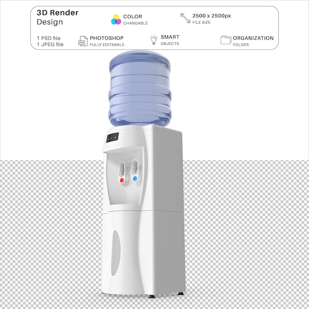 Water Cooler 3D Modeling PSD