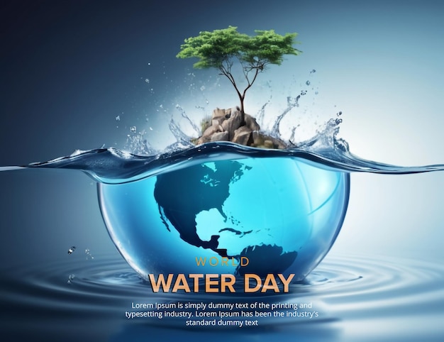 Water day psd awareness banner design