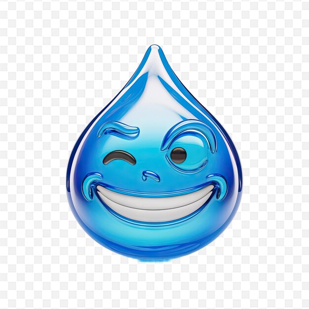 PSD a water drop with a smiley face on it