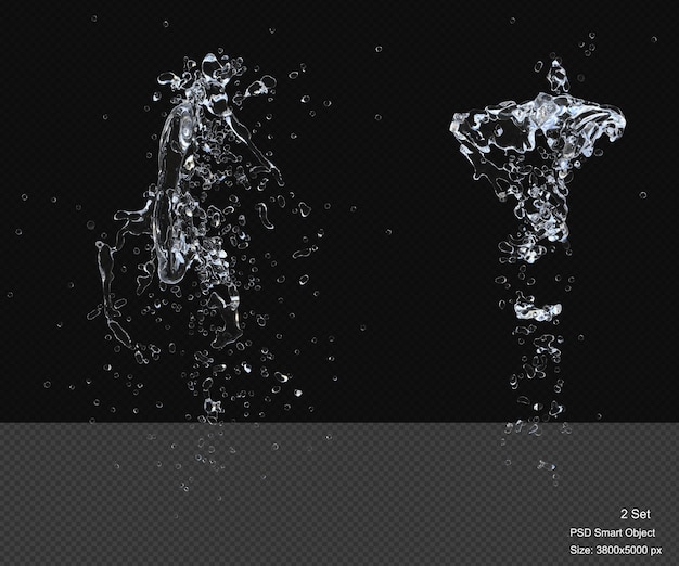 Water droplet splash isolated 3d render