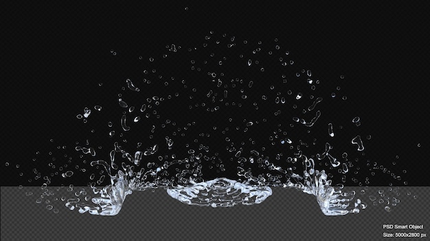 Water droplet splash isolated 3d render