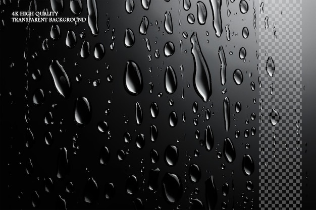 Water droplets on glass dark grey background vector art on transparent background