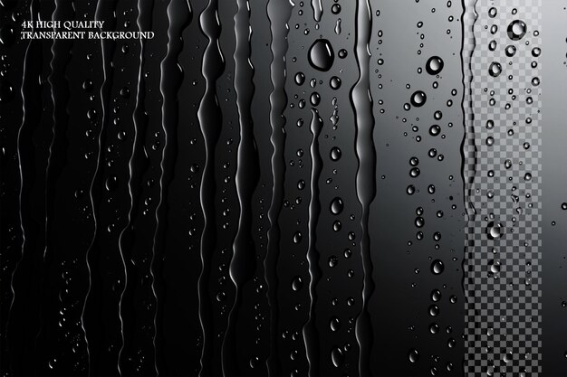 Water droplets on glass dark grey background vector art on transparent background