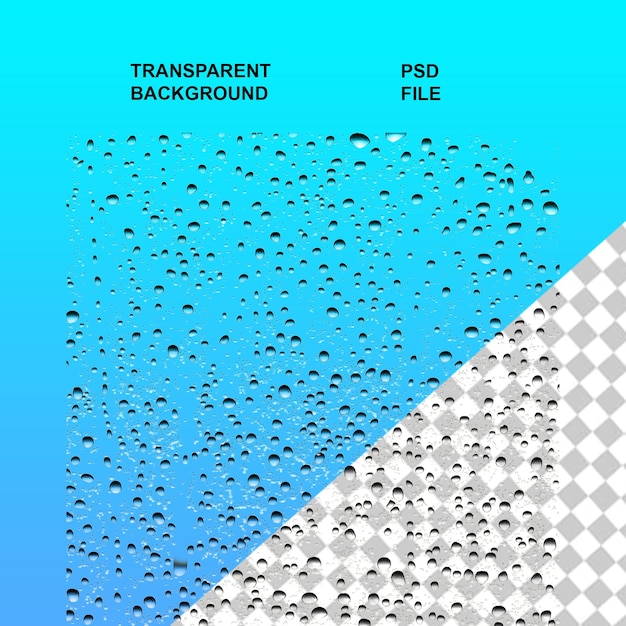 PSD water droplets png with transparent isolated background